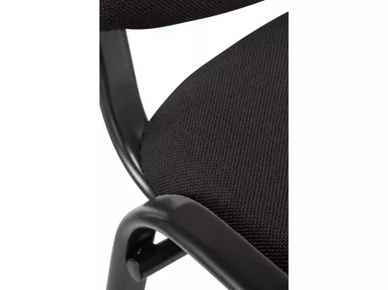 Chaise de conférence - Tissu & Métal noir mat - Noir - Ken
