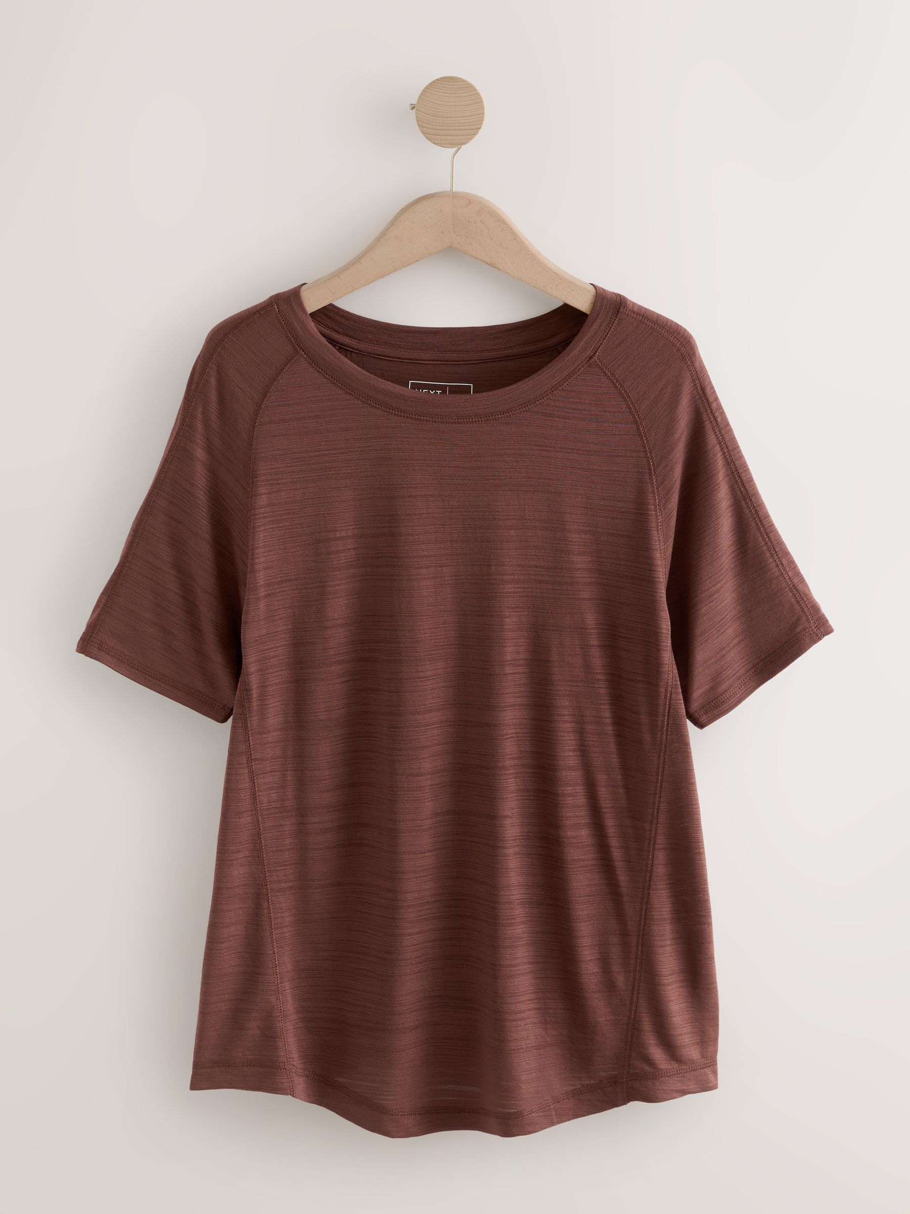 Roestbruin - Active Lichtgewicht T-shirt met ronde hals en korte mouwen
