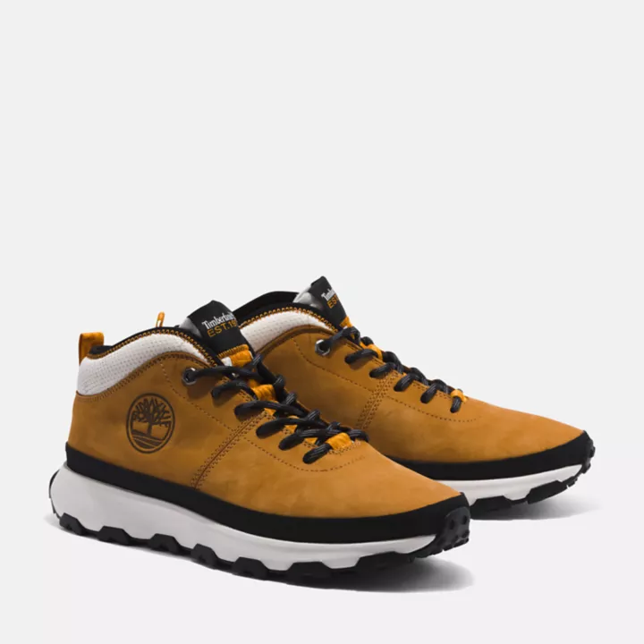 Basket en cuir Winsor Trail pour homme en jaune