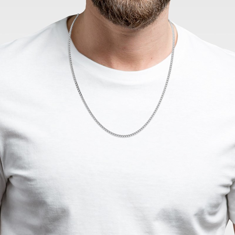 Chaine Homme - Argent 925 - Chaîne gourmette - Largeur : 2,5 mm - Longueur : 50 cm