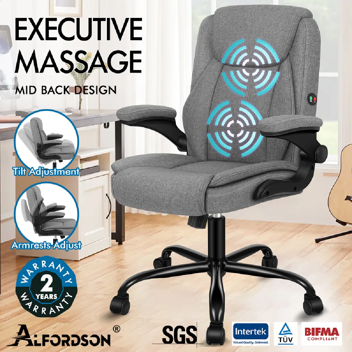 Alfordson Chaise de Bureau Massage
