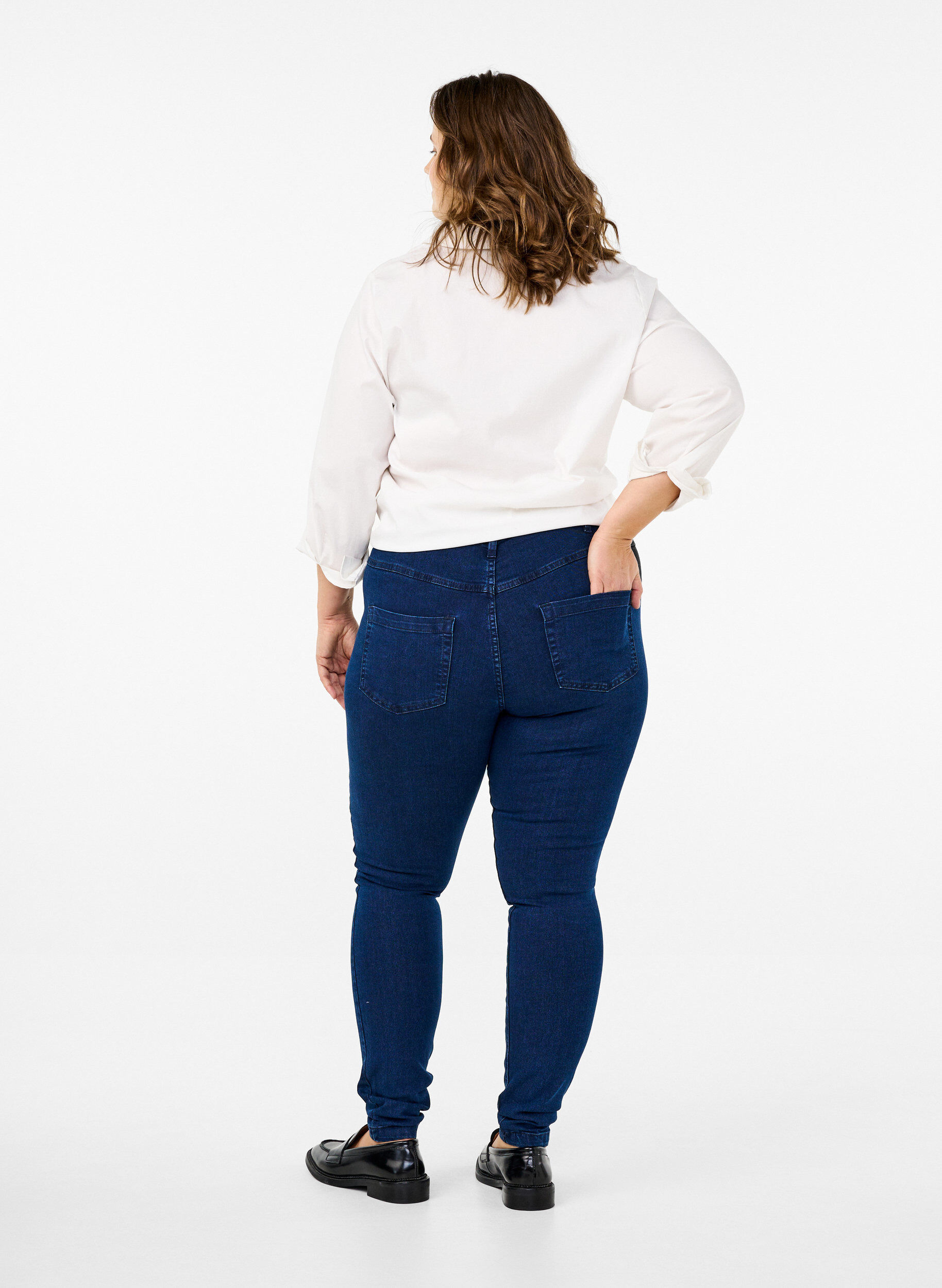 Højtaljede super slim Amy jeans