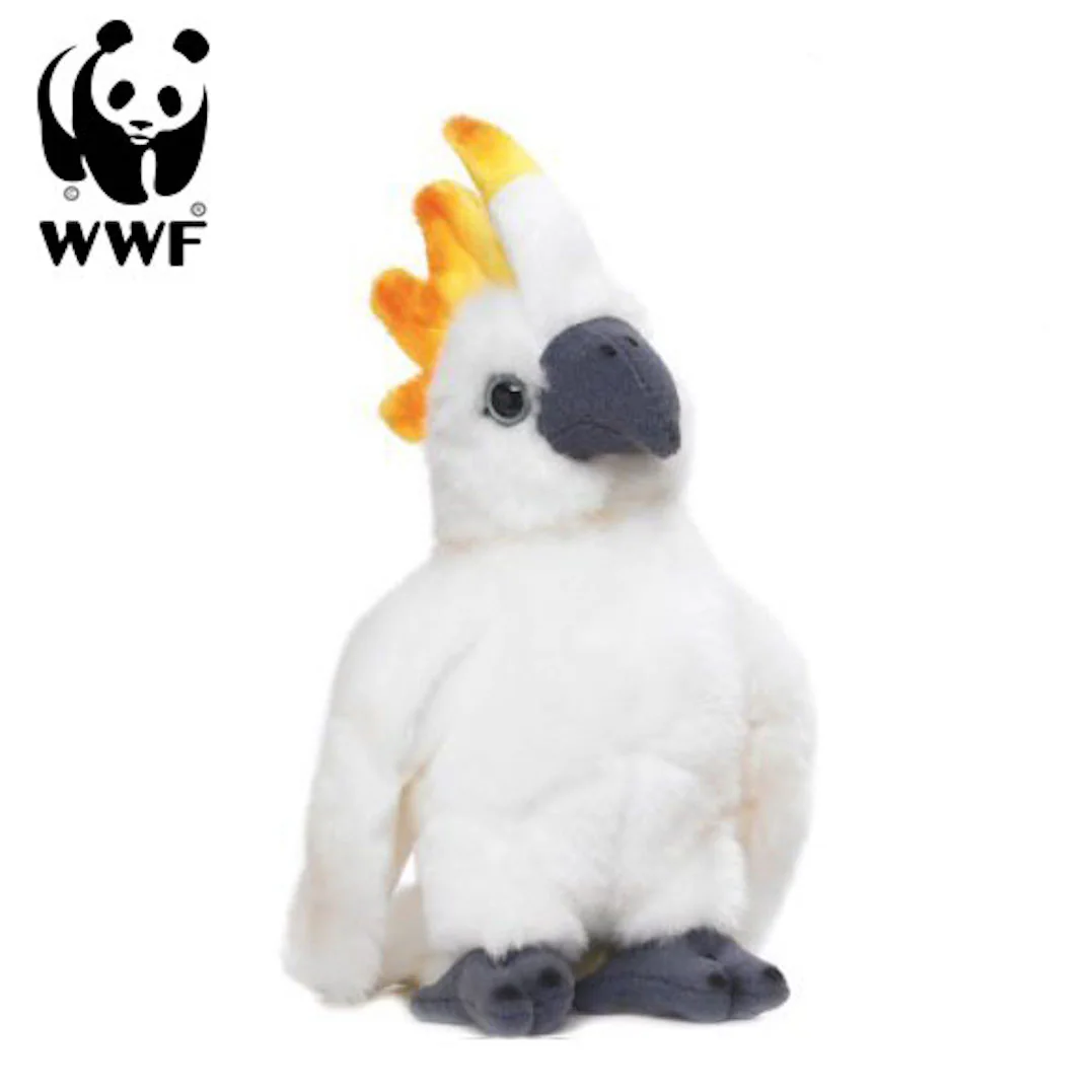 WWF Plüschtier Kakadu Papagei (mit Sound, 14cm) lebensecht Kuscheltier Stofftier
