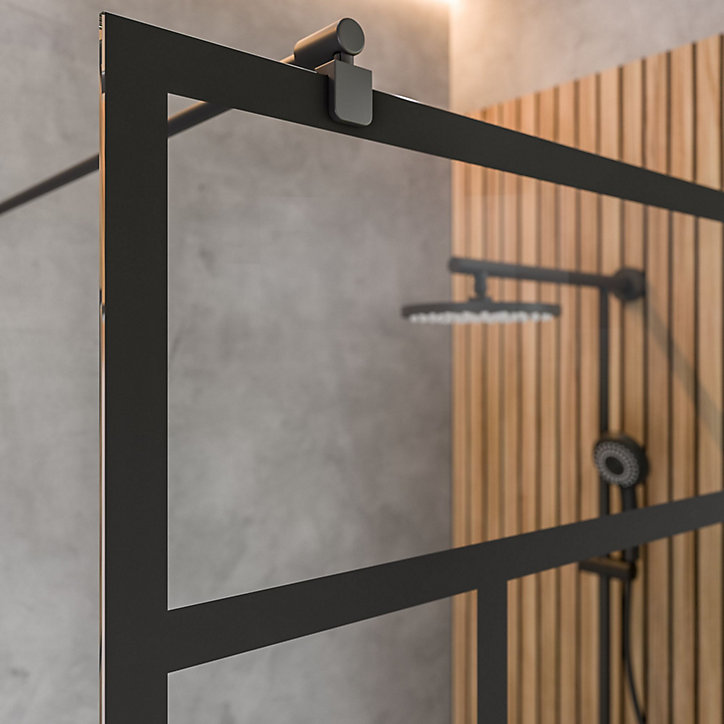Paroi de douche fixe à l'italienne 140 x 200 cm NewStyle Schulte, Walk In style verrière atelier, verre de sécurité anticalcaire