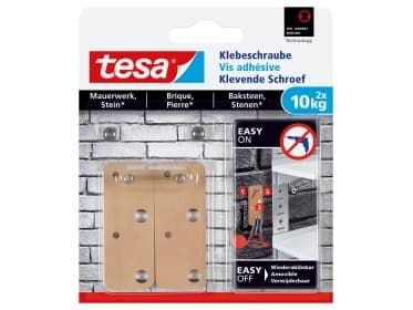TESA 77908-00000, Inne & Ute, Universalkrok, Beige, Limstrimmel, 10 kg, 2 stykker
