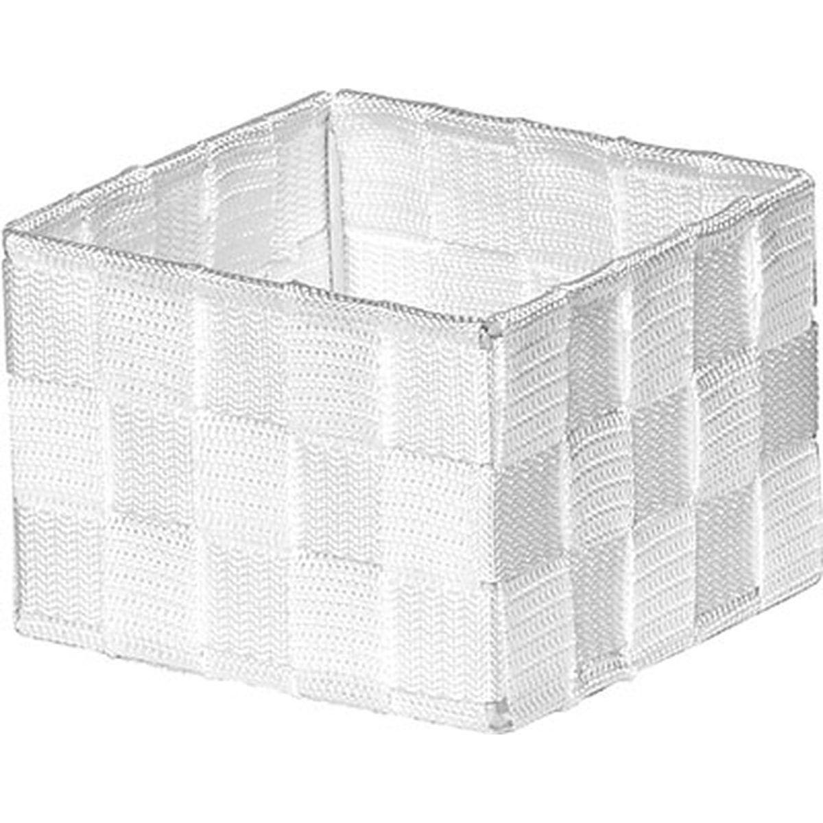 PANIER POLYESTER BLANC 13X13X9.5CM