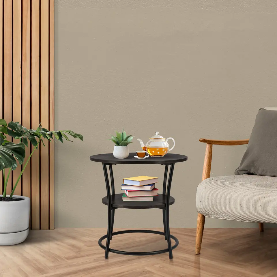 ERRO Bijzettafel Rond - O55 x H55cm - zwart
