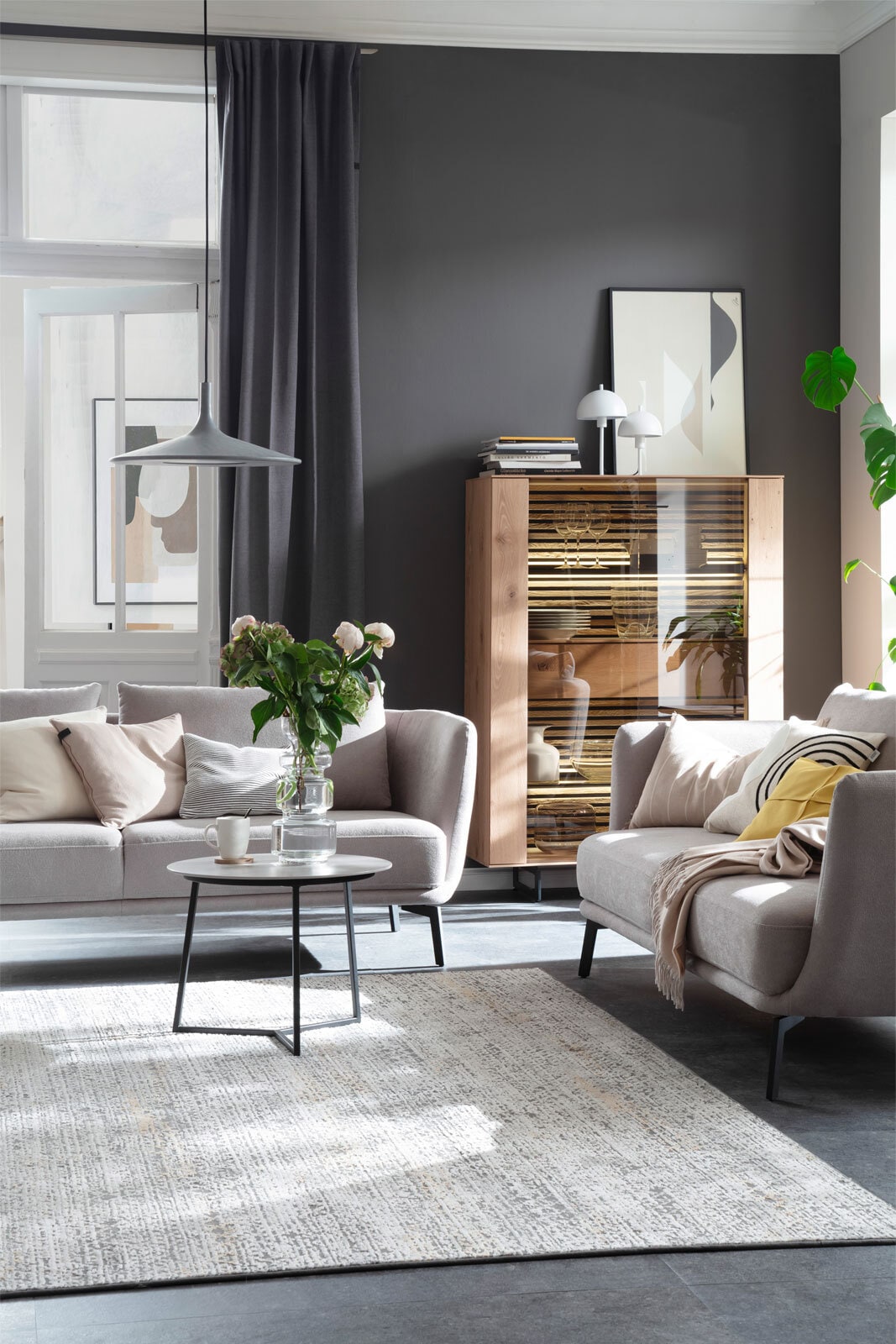 SCHÖNER WOHNEN-Kollektion Couchtisch CONNECT 55 x 42 cm schwarz/ weiß