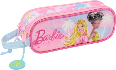 Barbie Dobbeltpennal Painterly, Rosa/lyseblå