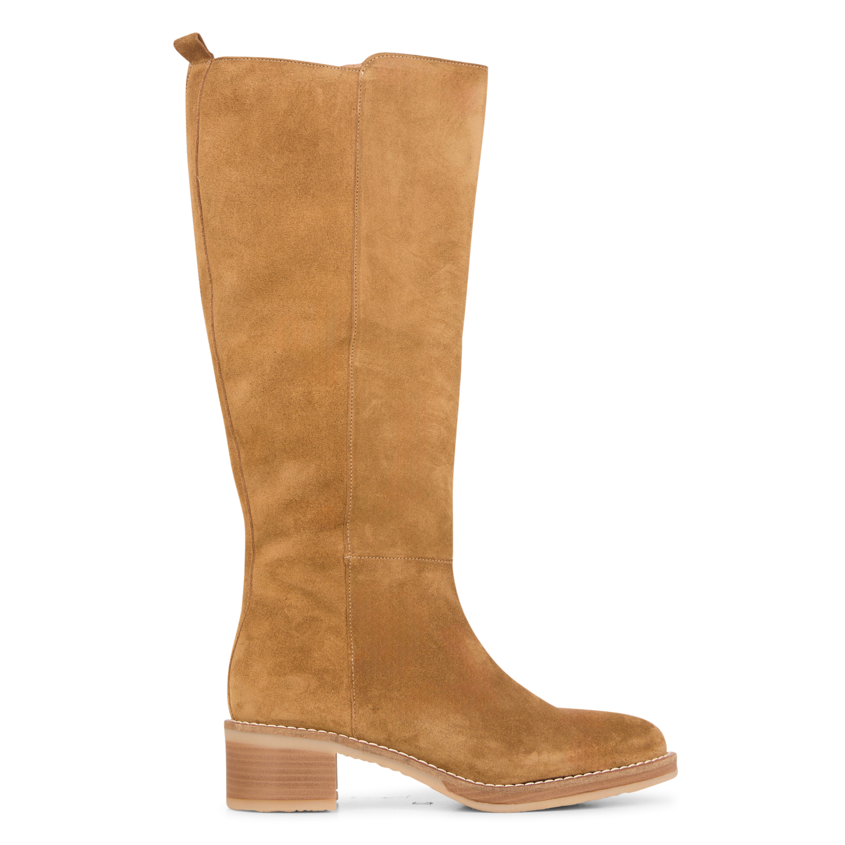 ASTRID - Bottes hautes en cuir velours | Marron