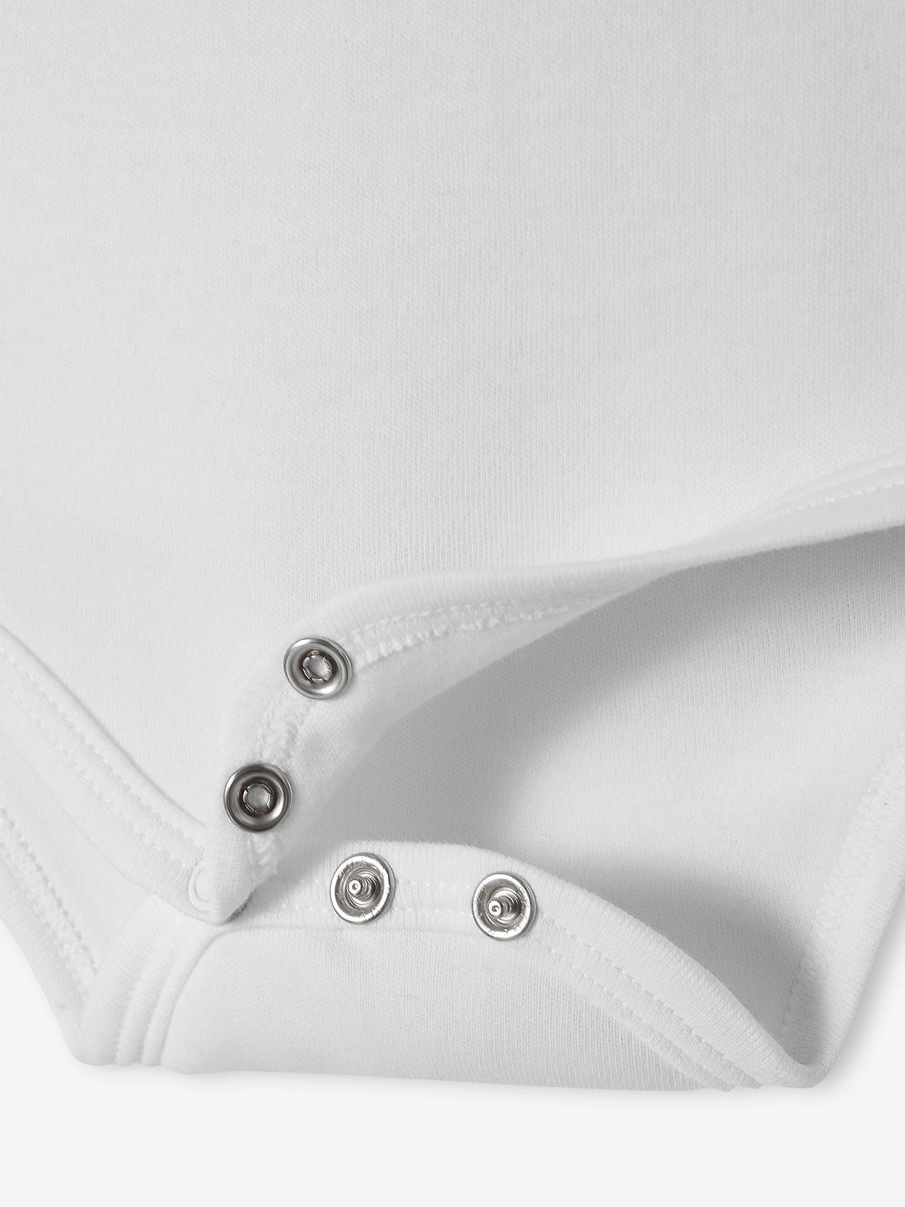 Conjunto de 3 bodies de manga comprida da Coleção BIO com abertura para recém-nascidos, branco claro, bicolor/multicolorido