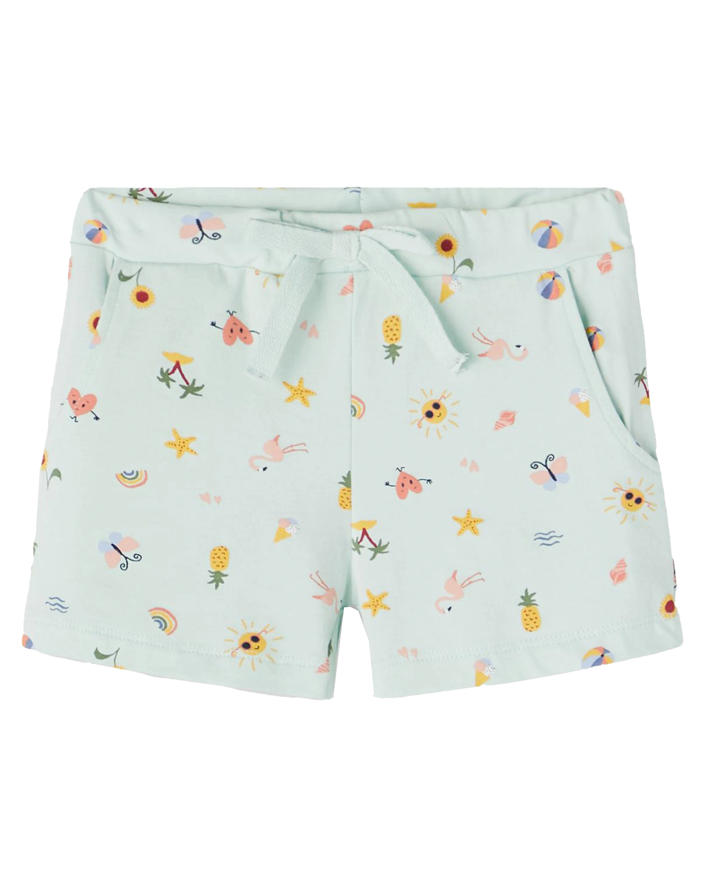 T-Shirt NMFZIGGIE mit Shorts in bright white
