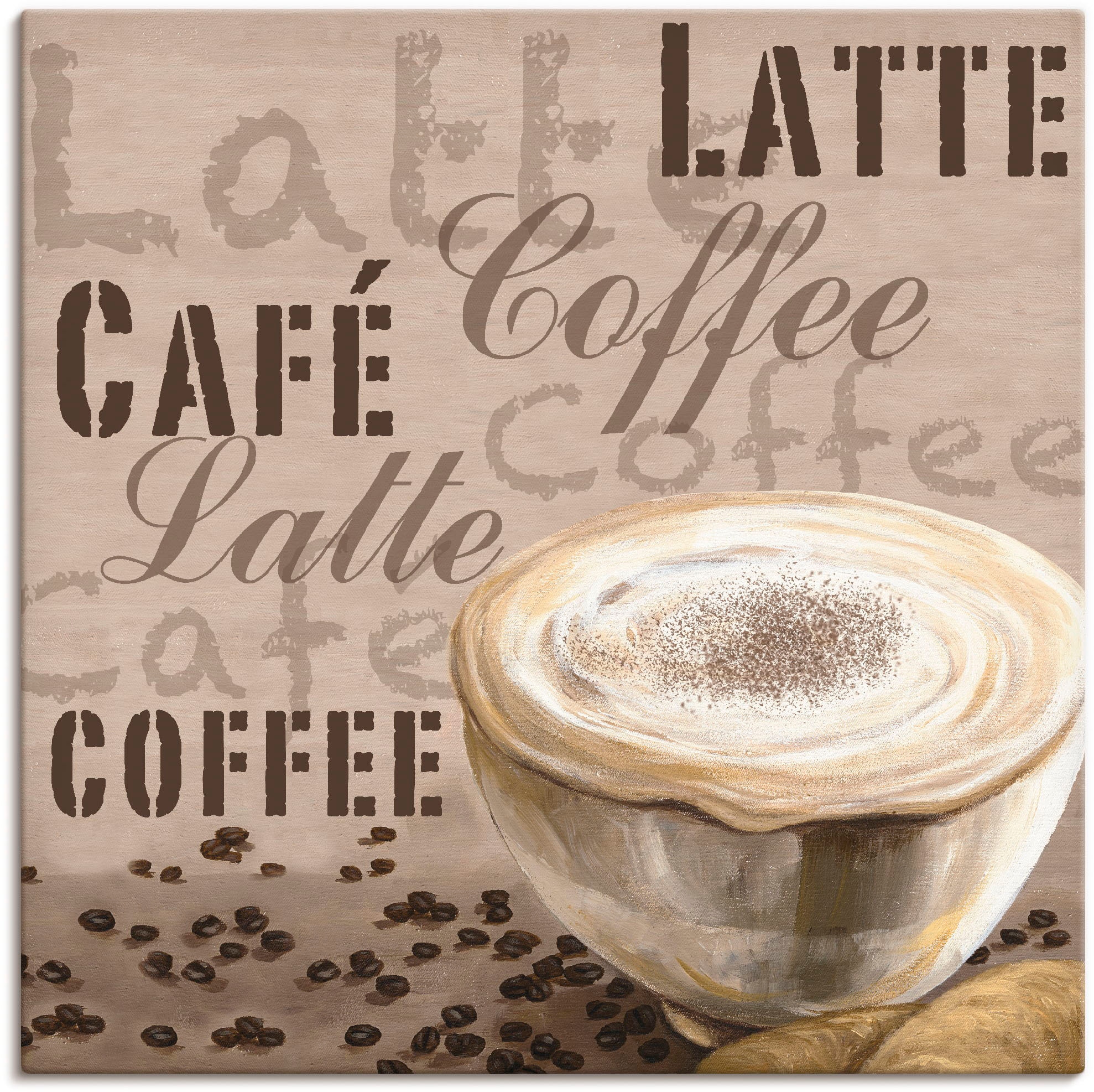 Artland Leinwandbild »Milchkaffee« Getränke 1 Stk. tlg. auf Keilrahmen gespannt