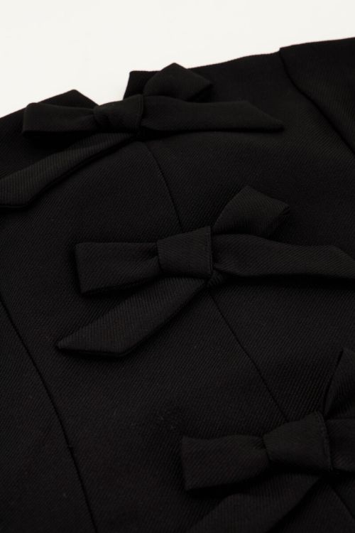 Zwarte corset top met strikjes