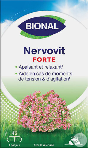 Bional Nervovit Forte Apaisant Et Relaxant Complément Alimentaire Végan À La Valériane 45 Comprimés
