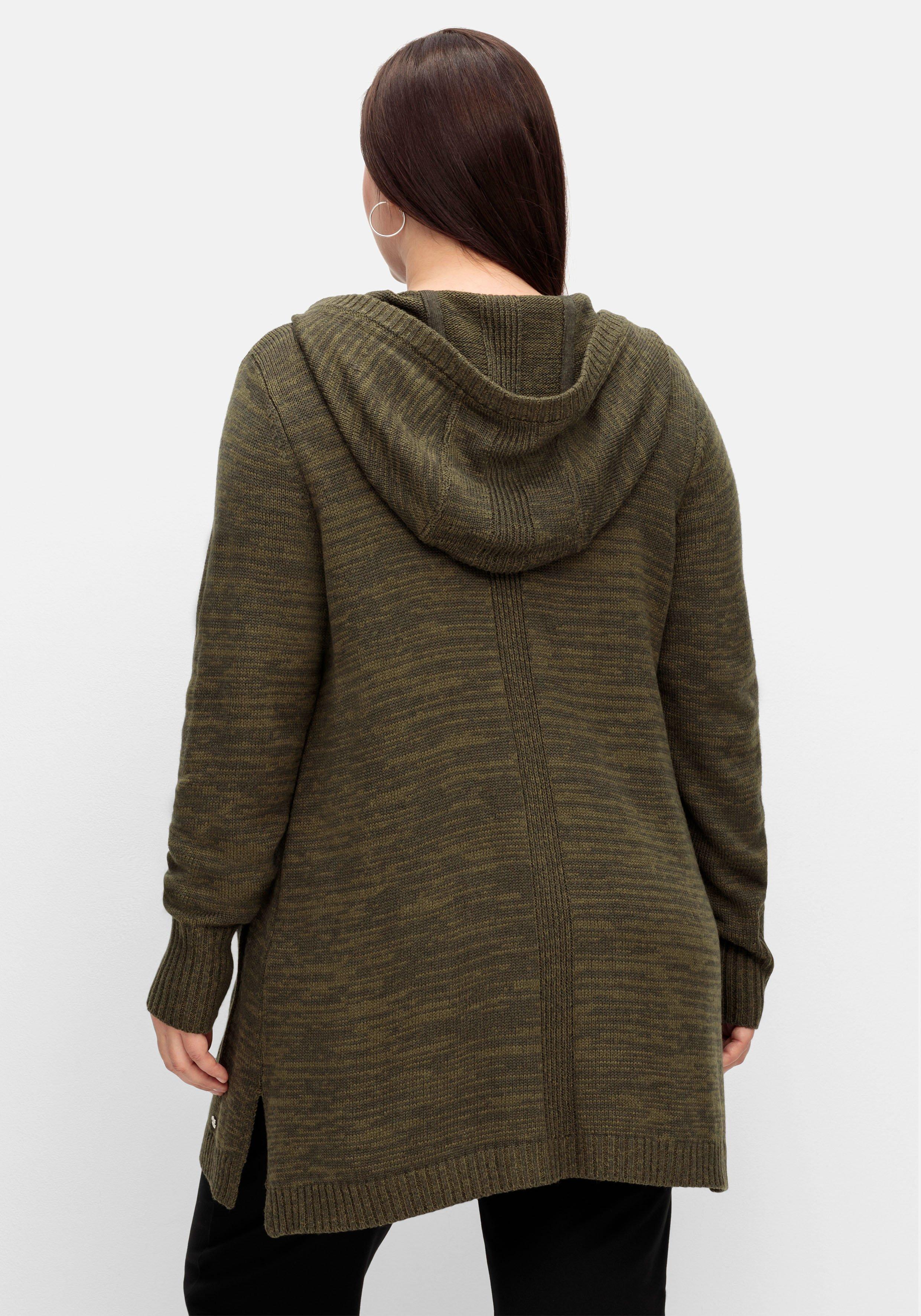 Kapuzenstrickjacke mit Wolle und Kaschmir