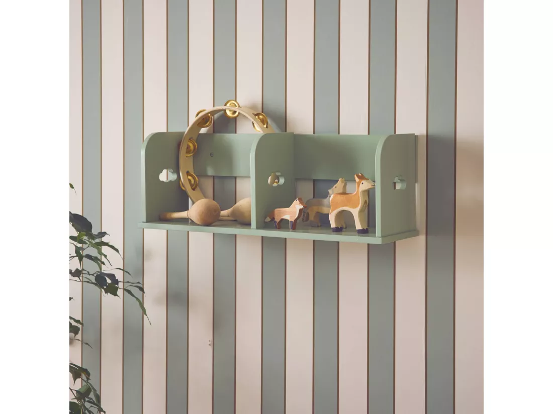 Étagère murale verte rangement chambre enfant 60cm