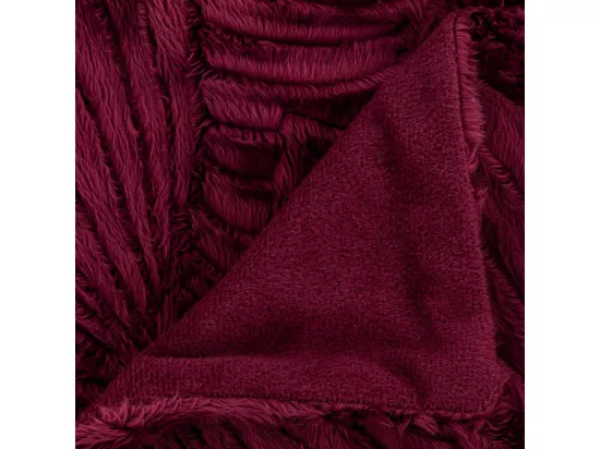 Plaid Fourrure Rouge Rubis motif en relief 120 x 160 cm