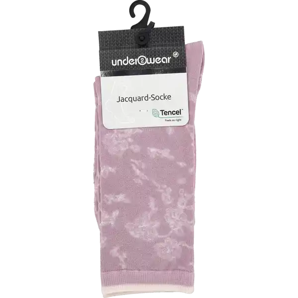 Jacquard  /  Floral Socke rosa Gr. 39 / 42