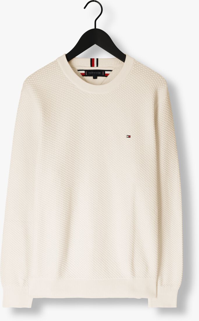 TOMMY HILFIGER beige tommy hilfiger trui oval structure crew neck