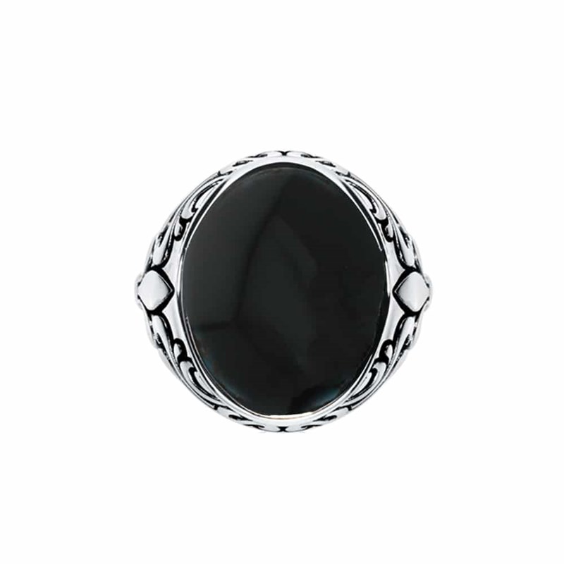 Bague Chevalière Homme Royale Onyx Argent
