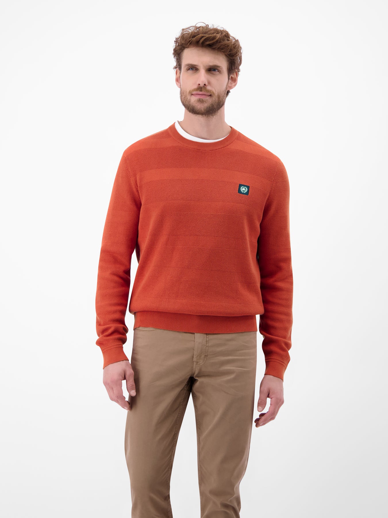 Strickpullover für Herren, tonal gestreift