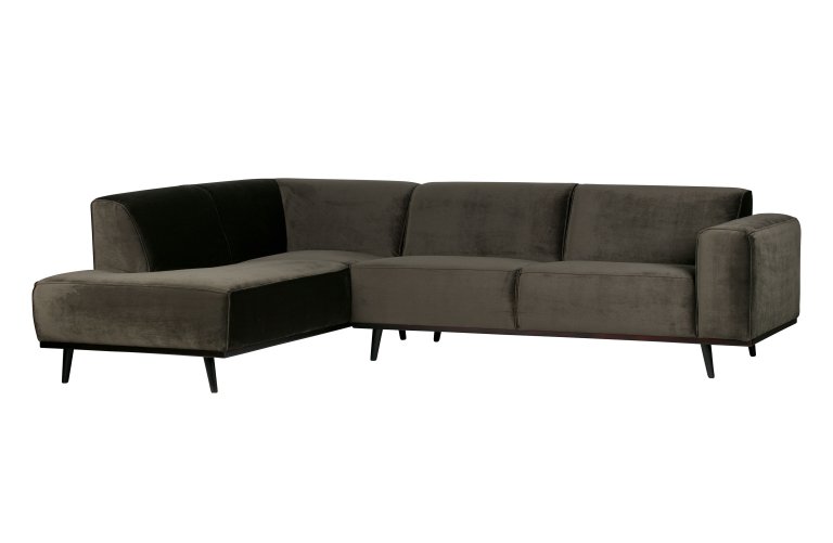 WOOOD Statement hoekbank rechts, velvet warm groen