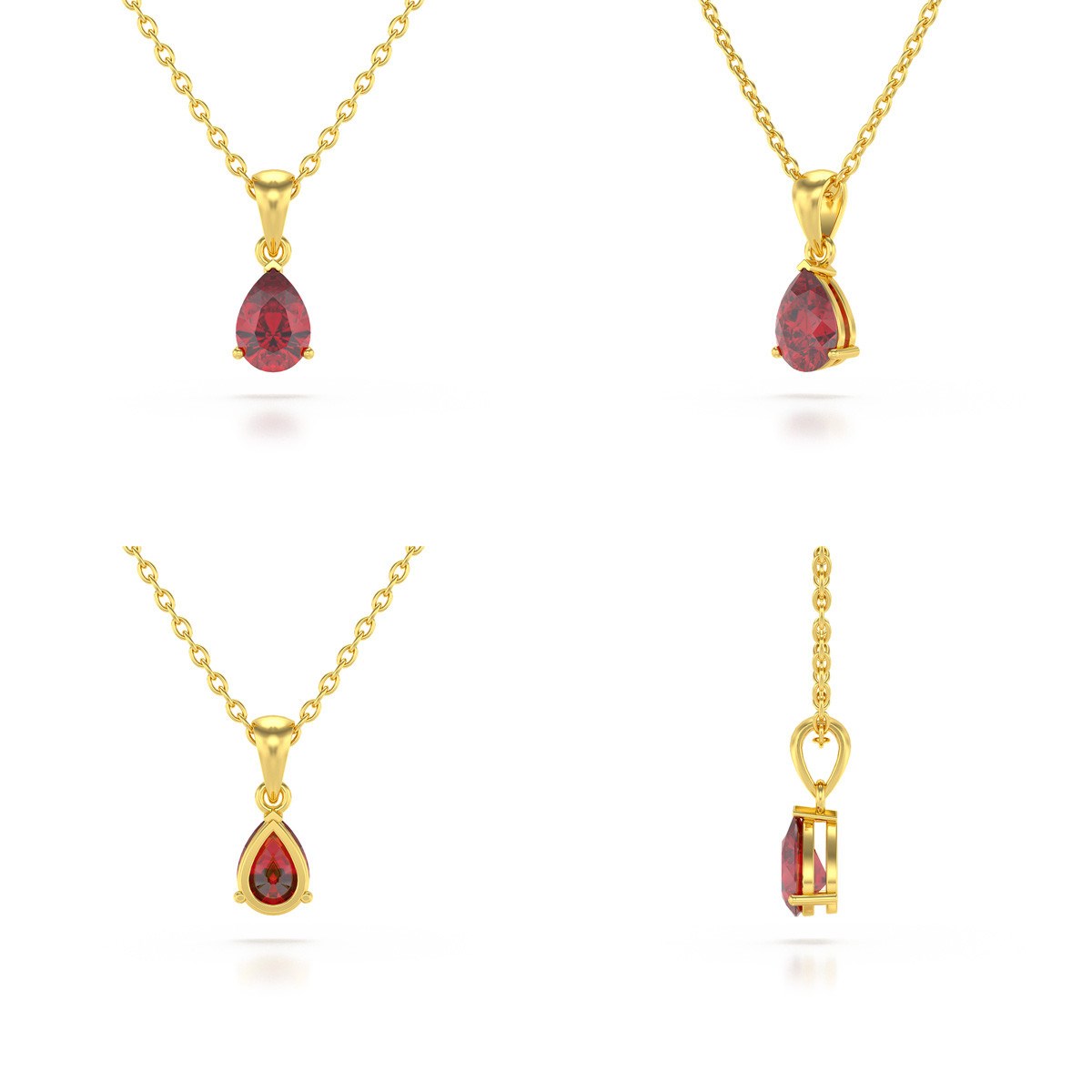 Collier Pendentif ADEN Or 585 Jaune Rubis Chaine Or 585 incluse 0.49grs