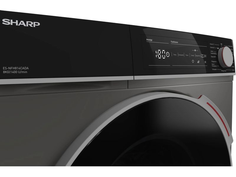 Sharp Waschmaschine ES-NFH814CADA-DE Links Frontloader mit 8 kg Ladekapazität