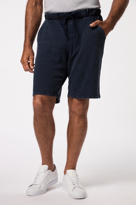 Bermuda, Sweat, Indigo-Waschung, Elastikbund, bis 8 XL
