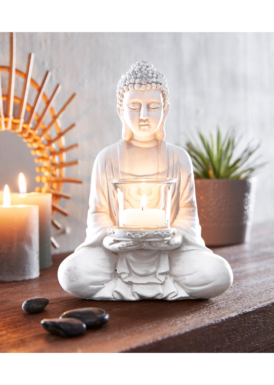 Statuette Bouddha avec photophore