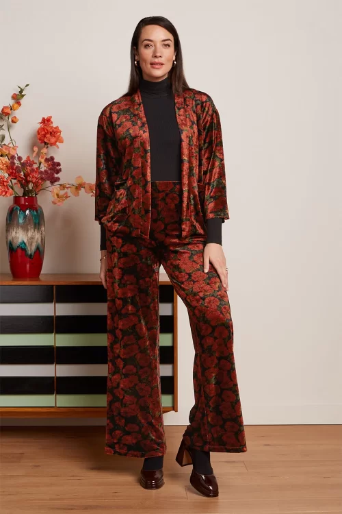 King Louie Sara Bloom broek in zwart