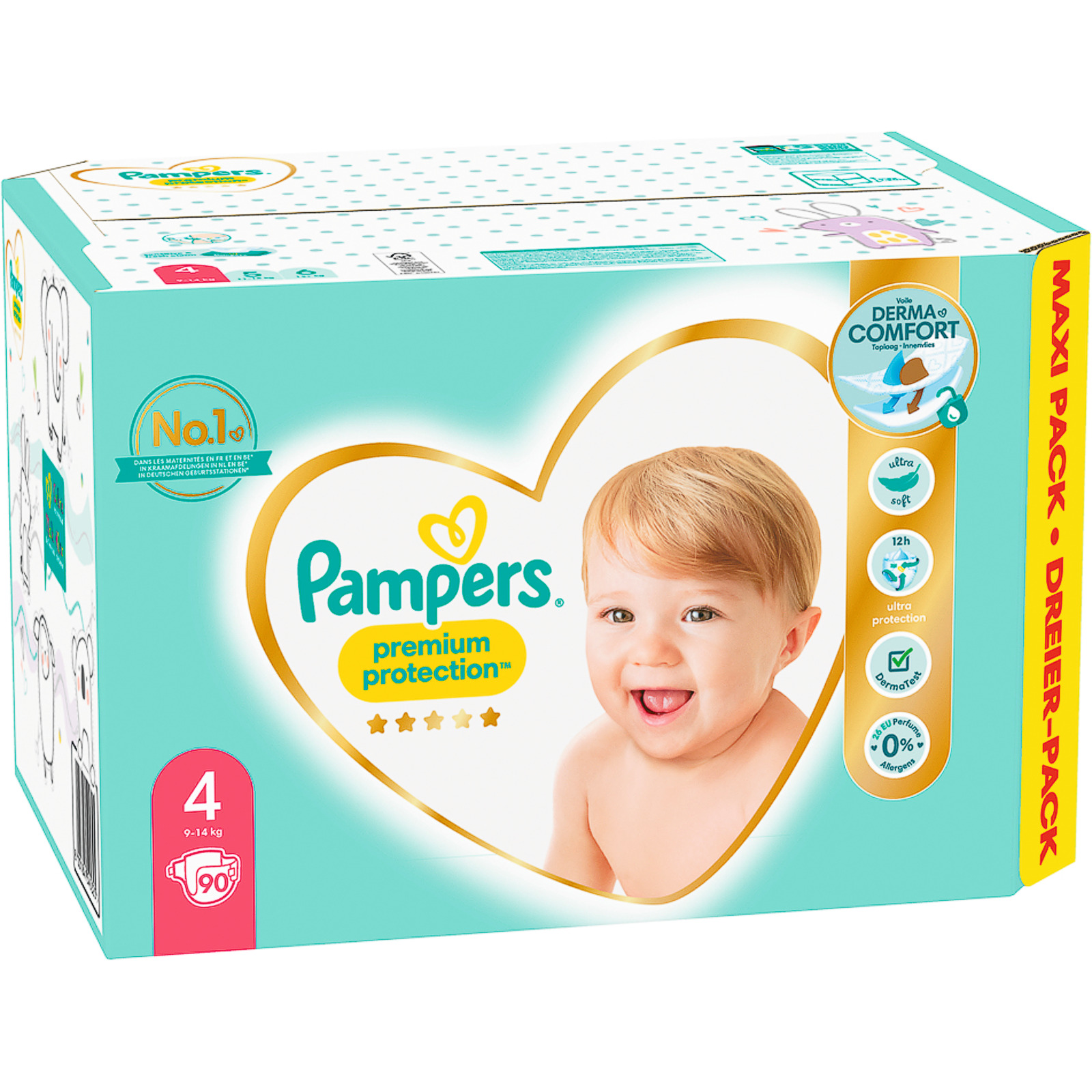 Pampers Premium Protection Gr. 4 9-14 kg Maxi Pack 90 Windeln
