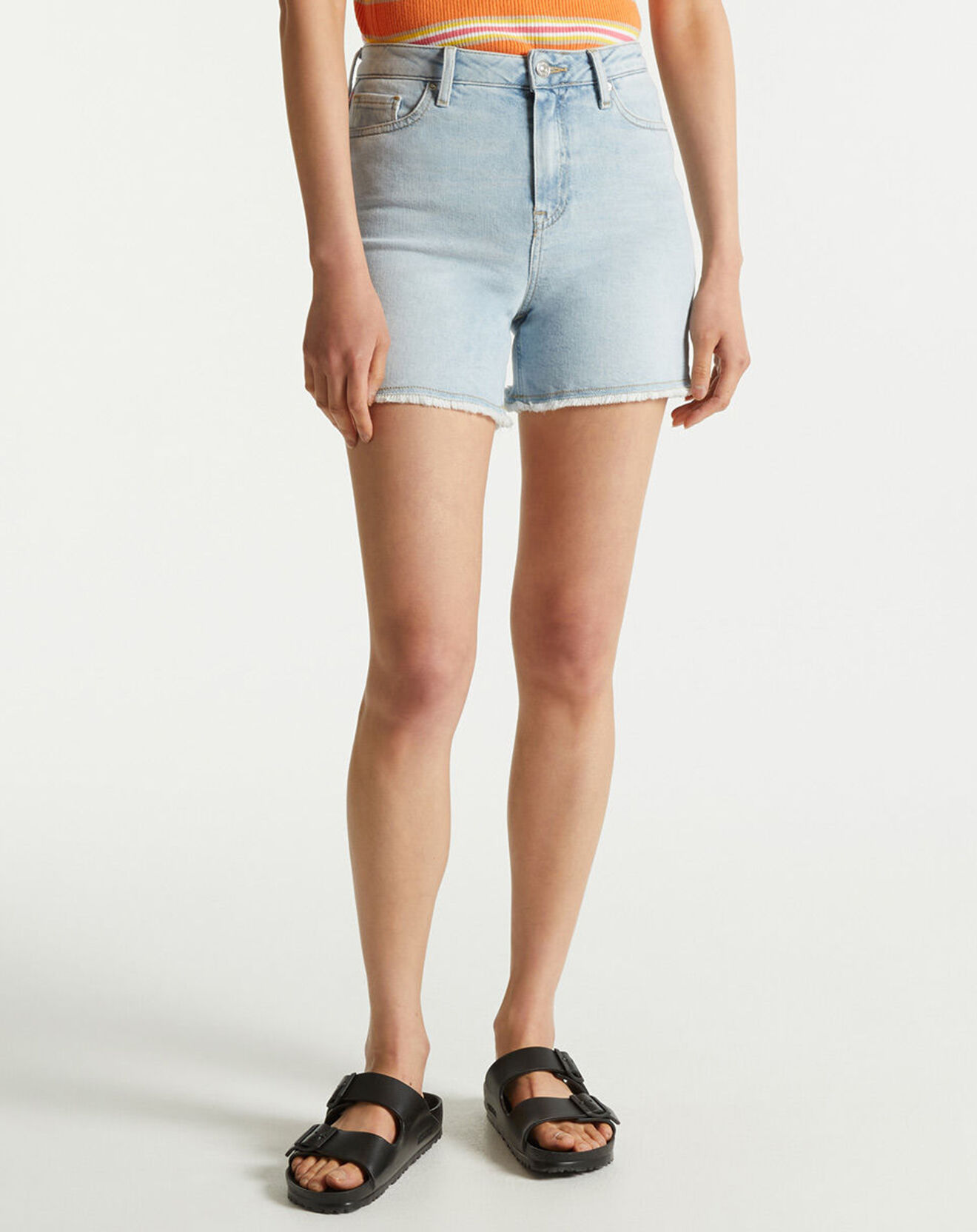 Tommy Hilfiger Short en jean Frange bleu délavé