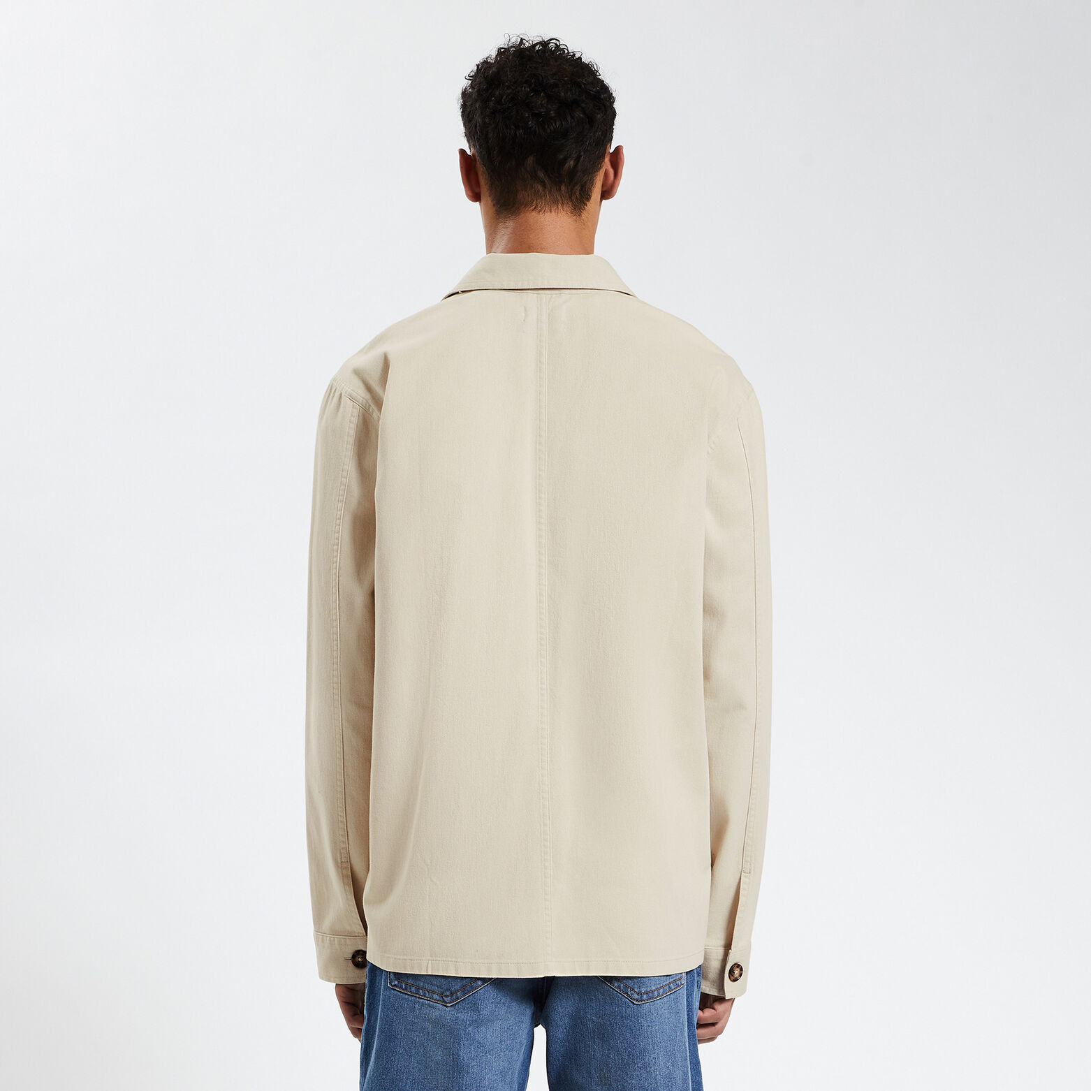 Surchemise regular unie coton recyclé twill Blanc