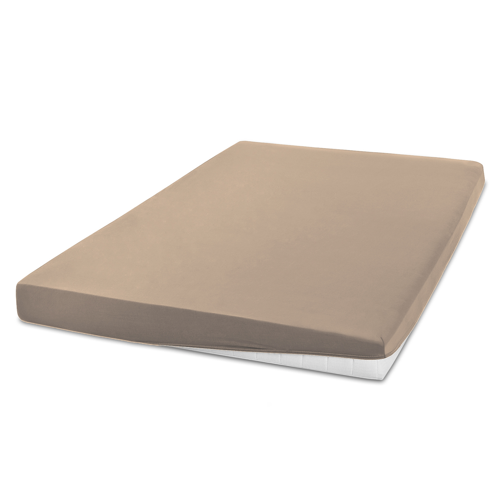 Elastic-Jersey-Spannbettlaken - taupe - 100x200 cm