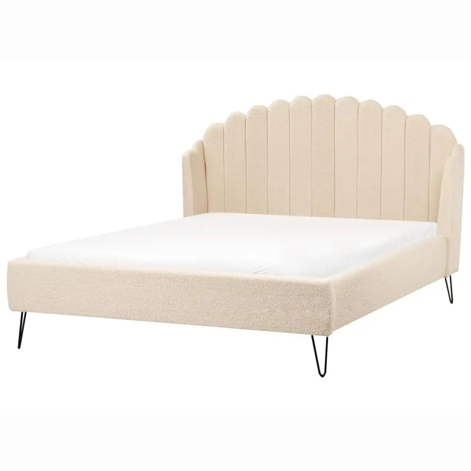 AMBILLOU - Tweepersoonsbed - Beige - 140 x 200 cm - Bouclé