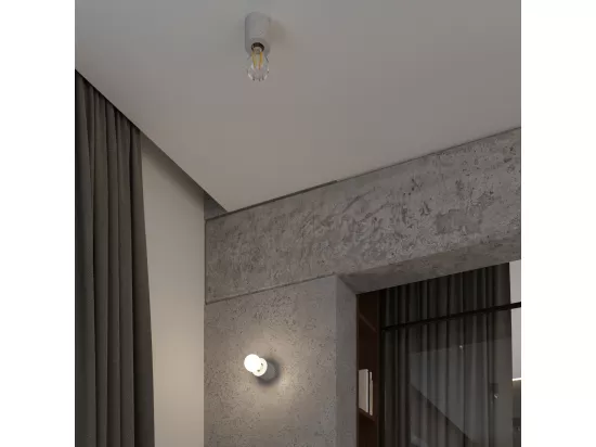 Sollux SALGADO Applique murale ronde en saillie Gris E27