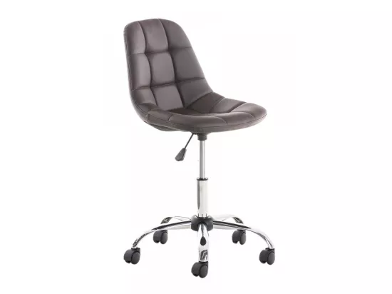 Chaise de bureau - Similicuir & Métal chromé - Marron - Emil