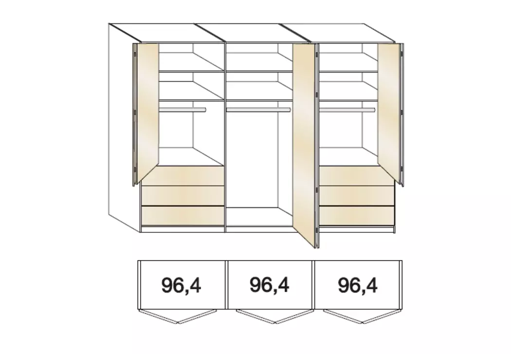 Kleiderschrank Loft 300 x 216 cm
