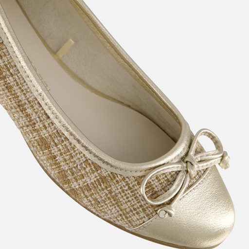 Marco Tozzi Instappers beige Textiel