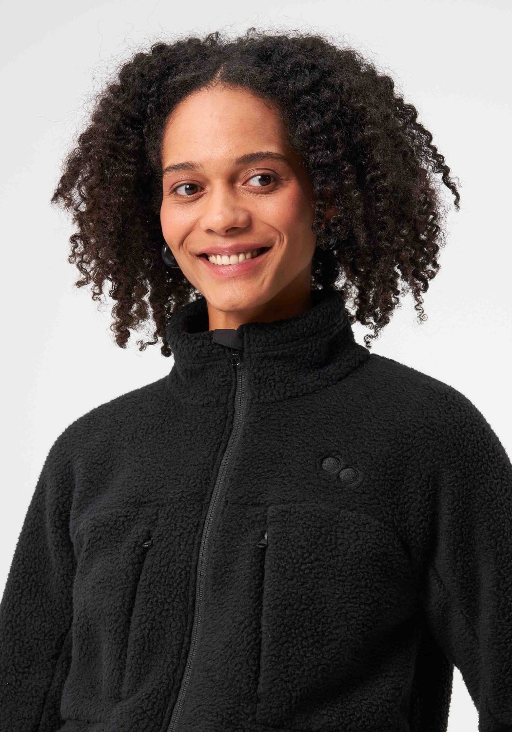 Pinqponq Damen-Fleecejacke Fleece Jacket Peat Black