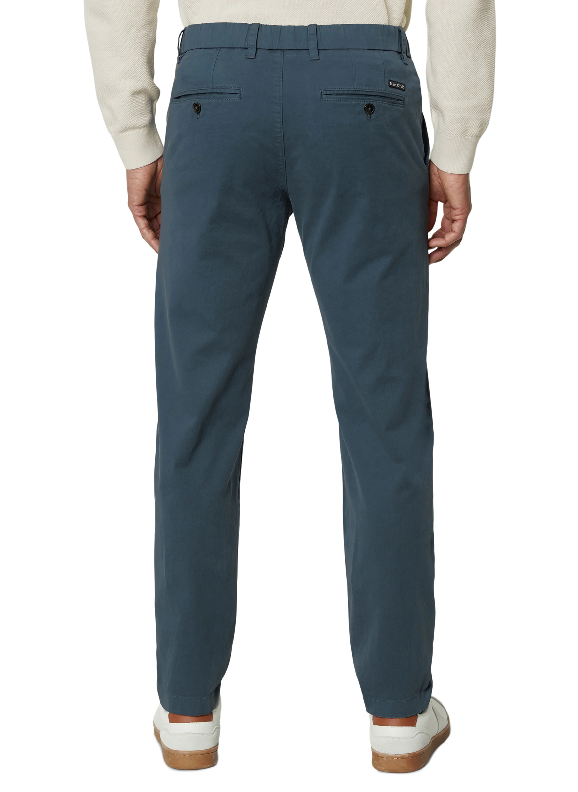 OSBY - Pantalon droit en coton biologique mélangé | Bleu