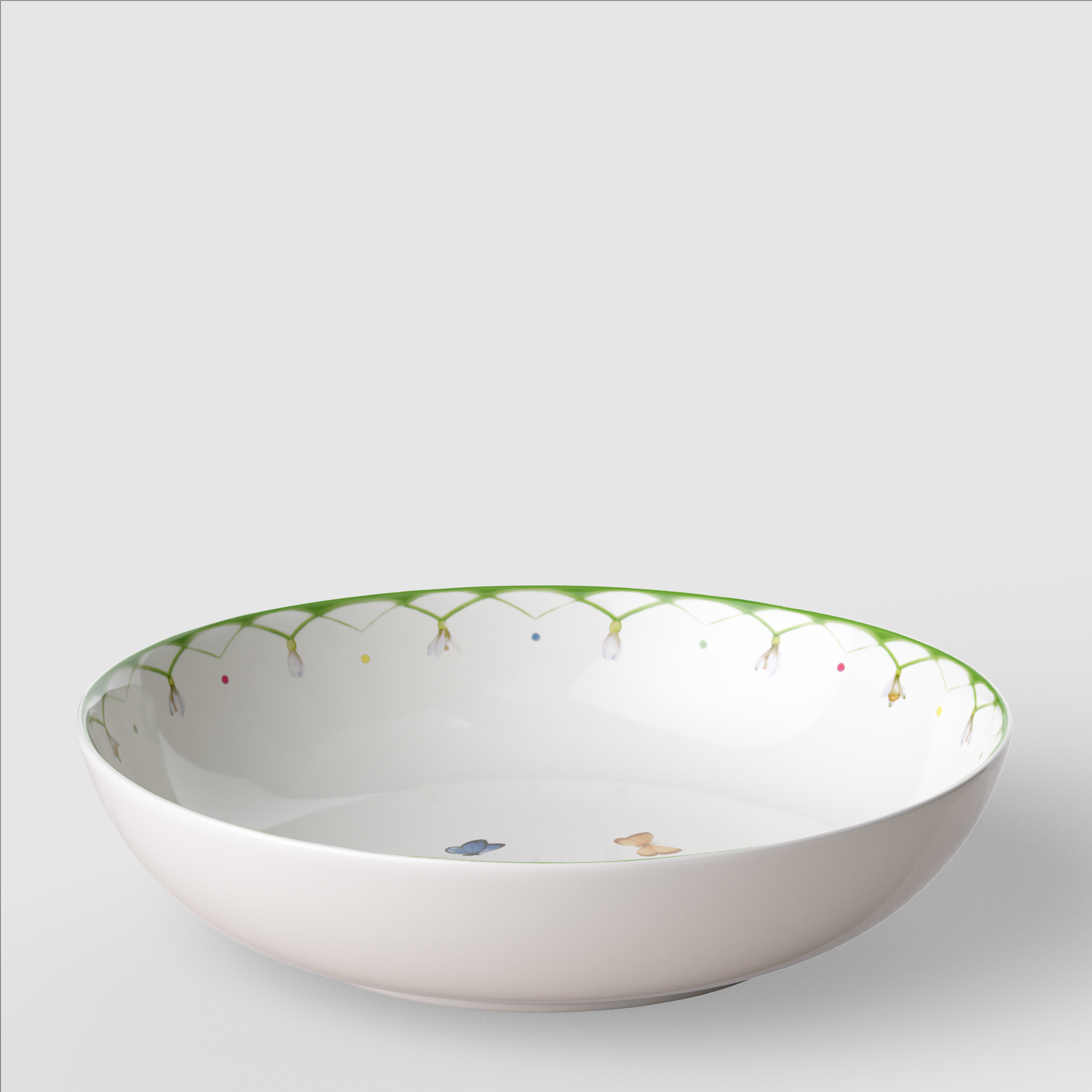 Colourful Spring Dessert bowl Green, 12.6 oz, Premium Porcelain