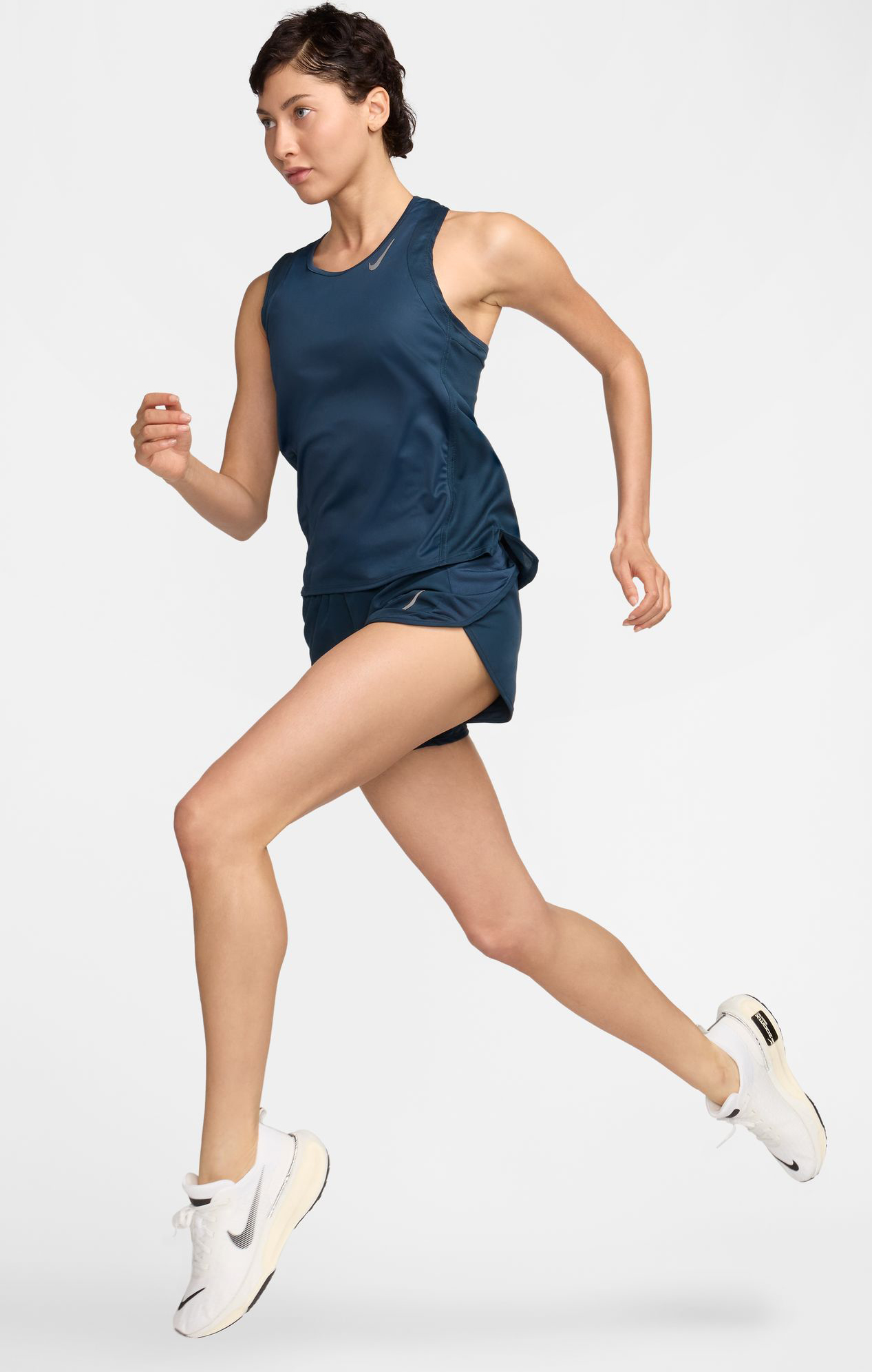 Fast Tempo Running Shorts Dame 478/Armory Navy/Reflective Silver