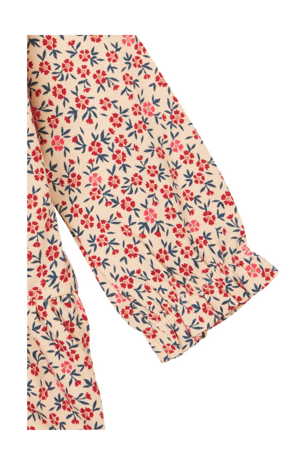 Noppies gebloemde baby jurk beige/rood