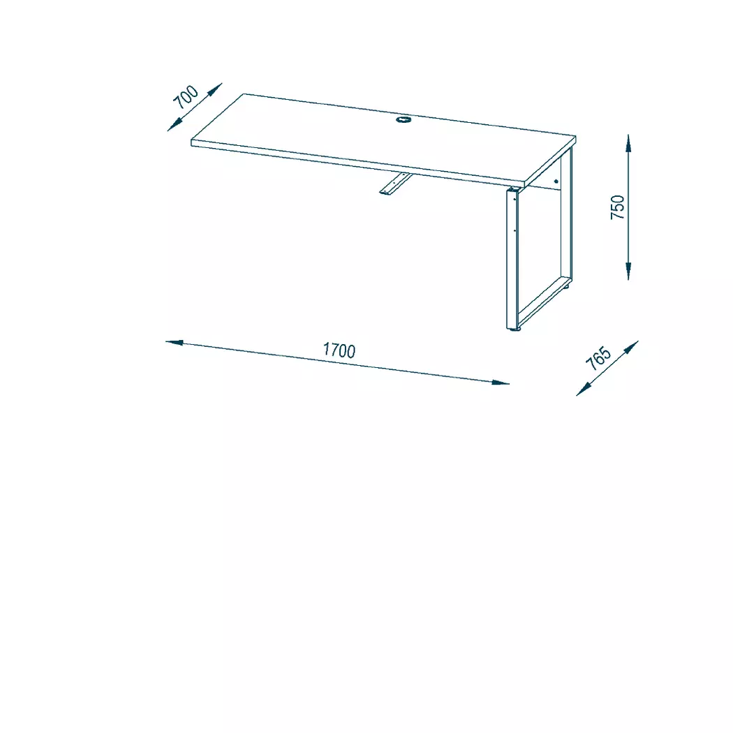 Ansatzplatte 170 cm Set+