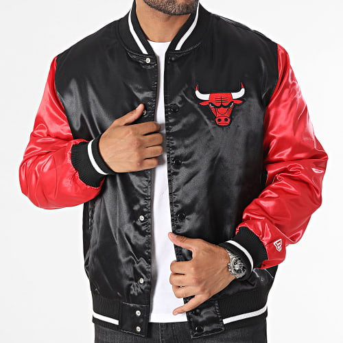 Veste Bomber NBA Chicago Bulls Satin 60416378 Noir Rouge