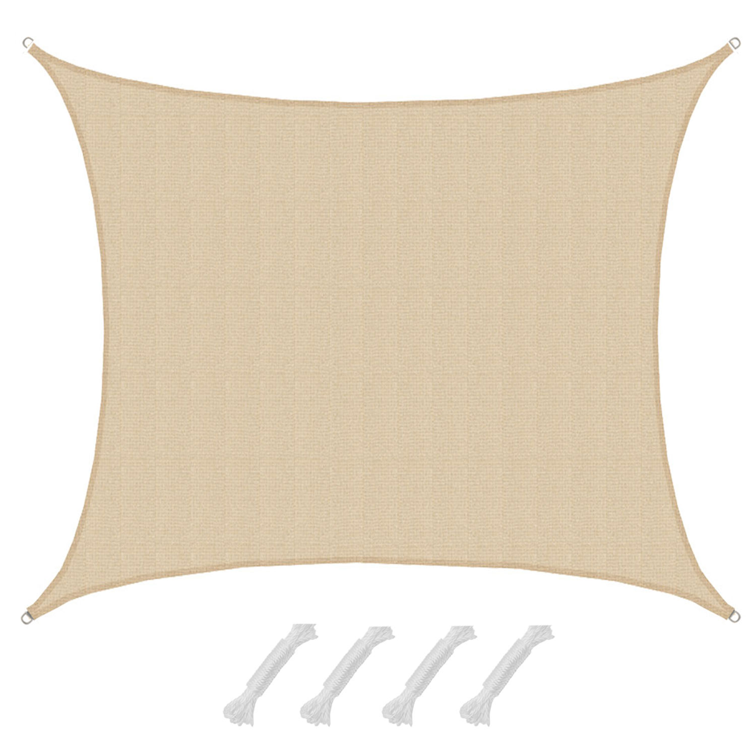 AMANKA 6x5m beige HDPE waterdoorlatend schaduwdoek