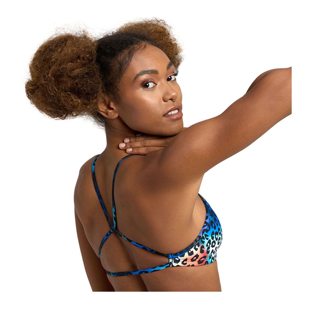 Arena BANDEAU LIVE - Haut maillot de bain Femme neon blue multi/yellow star